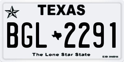 TX license plate BGL2291