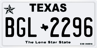 TX license plate BGL2296