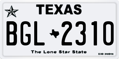 TX license plate BGL2310