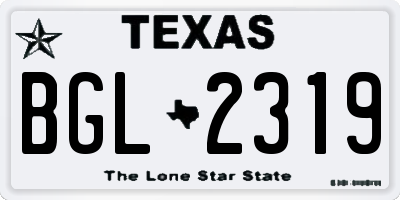 TX license plate BGL2319