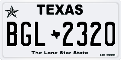 TX license plate BGL2320