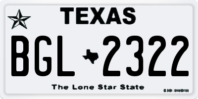TX license plate BGL2322