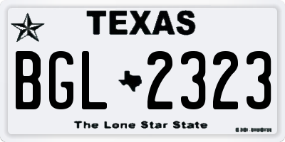 TX license plate BGL2323