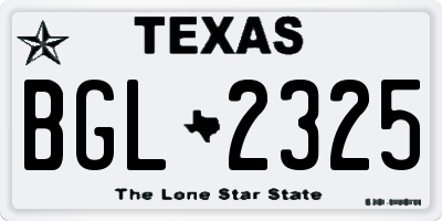 TX license plate BGL2325