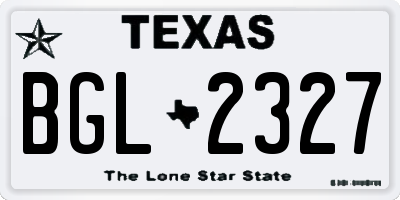 TX license plate BGL2327
