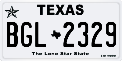 TX license plate BGL2329