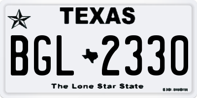 TX license plate BGL2330