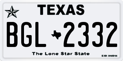 TX license plate BGL2332