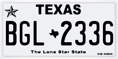 TX license plate BGL2336