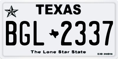 TX license plate BGL2337