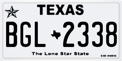 TX license plate BGL2338