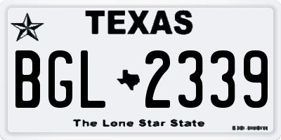 TX license plate BGL2339