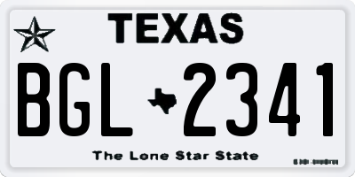 TX license plate BGL2341