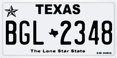 TX license plate BGL2348