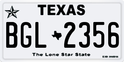 TX license plate BGL2356