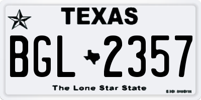 TX license plate BGL2357