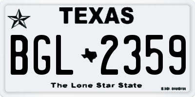 TX license plate BGL2359