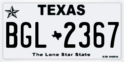 TX license plate BGL2367