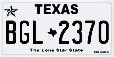 TX license plate BGL2370
