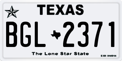 TX license plate BGL2371