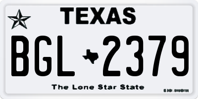 TX license plate BGL2379