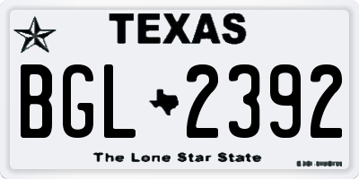 TX license plate BGL2392