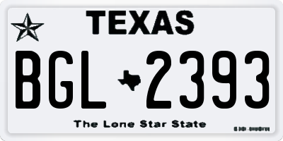 TX license plate BGL2393