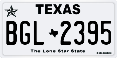TX license plate BGL2395