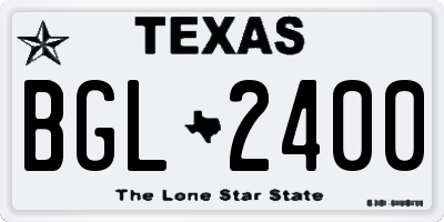 TX license plate BGL2400