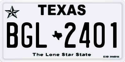 TX license plate BGL2401
