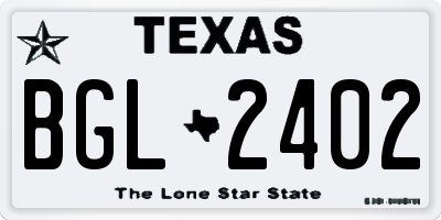 TX license plate BGL2402