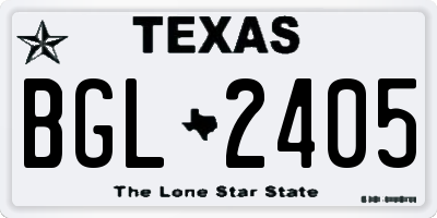 TX license plate BGL2405