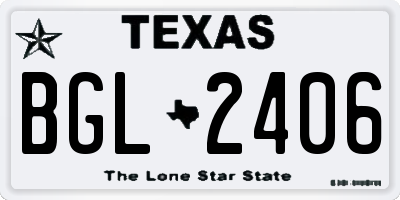 TX license plate BGL2406