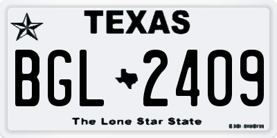 TX license plate BGL2409
