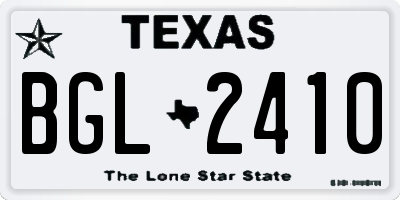 TX license plate BGL2410