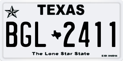 TX license plate BGL2411