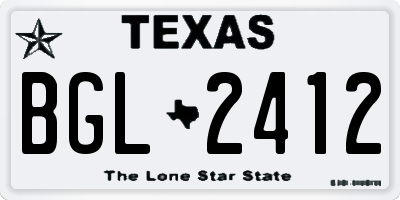 TX license plate BGL2412