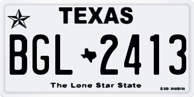TX license plate BGL2413
