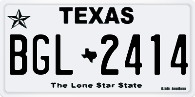 TX license plate BGL2414