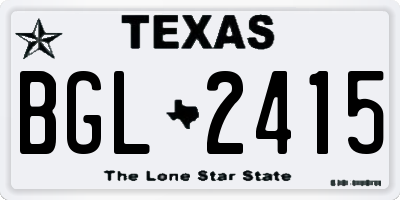 TX license plate BGL2415