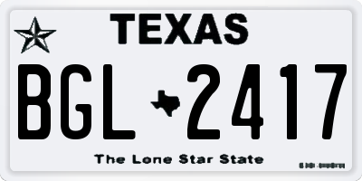 TX license plate BGL2417