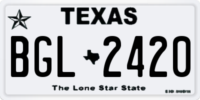 TX license plate BGL2420
