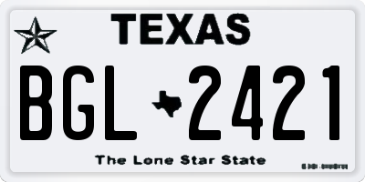TX license plate BGL2421