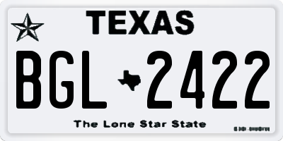 TX license plate BGL2422