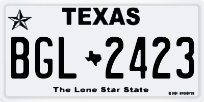 TX license plate BGL2423