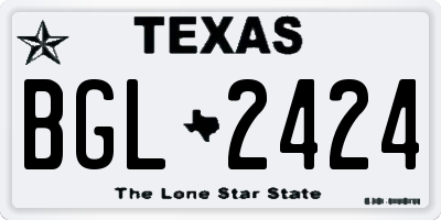 TX license plate BGL2424