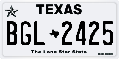 TX license plate BGL2425