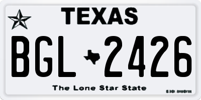 TX license plate BGL2426