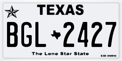 TX license plate BGL2427