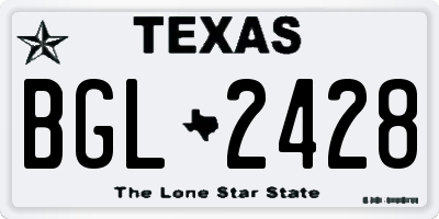 TX license plate BGL2428
